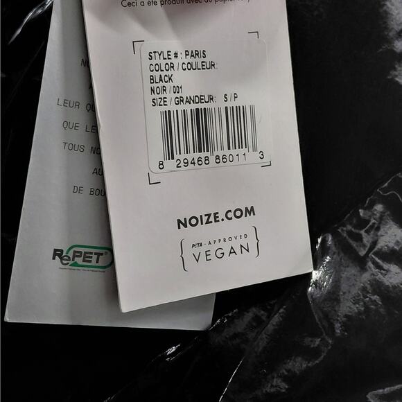 Noize Black Quilted Puffer Jacket Women's Small Vegan Winter Ski Coat Cozycore - Picture 12 of 16